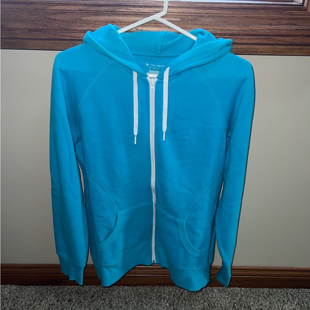 Tek Gear Blue Zip Up Hoodie Women’s XL Athletic Jacket
